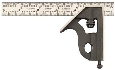 L.S. Starrett 11H Series Combination Squares, 6", 1/64" @ 1"; 16ths; Quick Read 32nds, 64ths, 56362