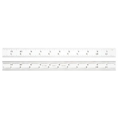 L.S. Starrett Steel Rules, 12 in, 4R, Steel, Full-Flexible, 66009