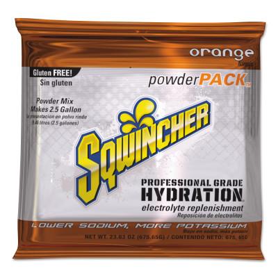 Sqwincher Powder Packs, Orange, 23.83 oz, Pack, Yields 2.5 gal, 159016041