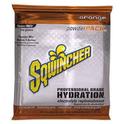 Sqwincher Powder Packs, Orange, 47.66 oz, Pack, Yields 5 gal, 159016404