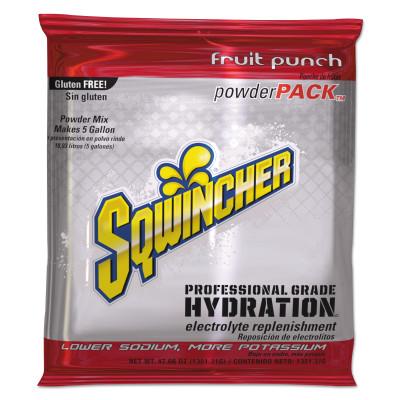 Sqwincher Powder Packs, Fruit Punch, 47.66 oz, Pack, Yields 5 gal, 159016405