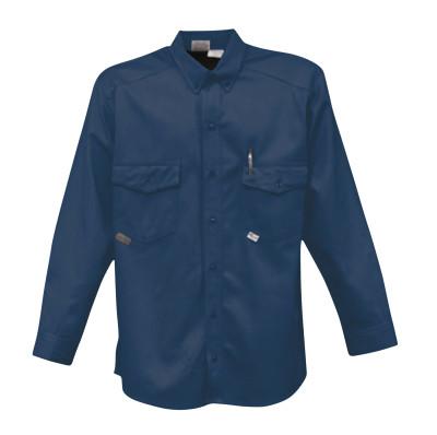 Stanco Button-Up Shirts, Medium, Tan/Navy Blue, US7412NB-M