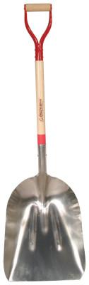 The AMES Companies, Inc. Aluminum Scoop, 19.75 x 15 in W Blade, #12 Western Pattern Ribbed, 31 in L North American Hardwood Steel D-Grip Handle, 53128