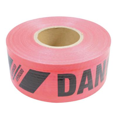 Presco Reinforced Barricade Tape, 3 in W x 500 ft L , Danger/Peligro, Red, SBR35XR174