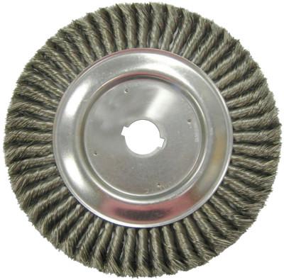 Weiler® Standard Twist Knot Wire Wheel, 15 in D, .016 in Steel Wire, 1 1/4 in Arbor Hole, 08249