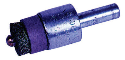 Weiler® Stem-Mounted Pilot Bonding Brush, Stainless Steel, 1/2 in x 0.004 in, 20,000 rpm, 5/32 in dia Pilot, 10058