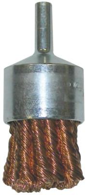 Weiler® Knot Wire End Brushes, Bronze, 22,000 rpm, 3/4 in Dia, 1/4 in Stem, 10067