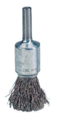 Weiler® Crimped Wire Solid End Brushes, Brass, 25,000 rpm, 1/2" x 0.005", 10158