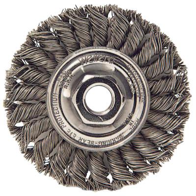 Weiler® Standard Twist Knot Wire Wheel, 4 in D, .014 in Steel Fill, M14 x 2 Nut, 13102