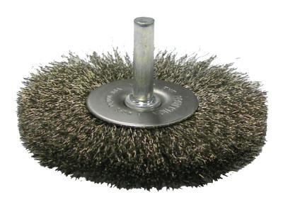 Weiler® Crimped Wire Radial Wheel Brush, 3 in D, .008 Stainless Steel Wire, 17978