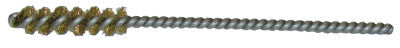 Weiler® Round Power Tube Brush, 1/4 in, .004 Brass, 1 in B.L. (SM-1/4), 21332