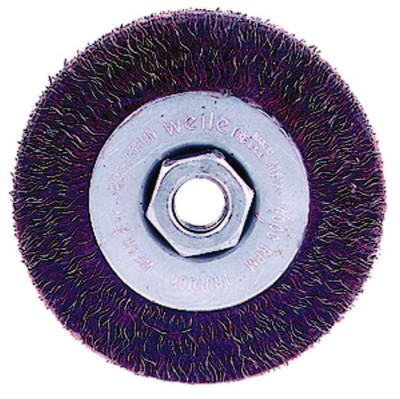 Weiler® Polyflex® Narrow Face Crimped Wire Wheel, 4 in D, .014 Wire, 35416