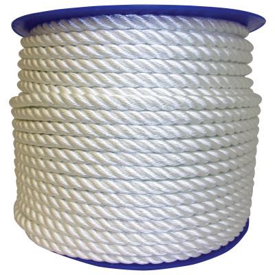 Orion Ropeworks Twisted Nylon Ropes, 12,198 lb Cap., 600 ft, Nylon, White, 530240-00600