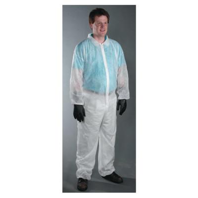 Protective Industrial Products, Inc. Posi-Wear® BA™ Microporous Disposable Basic Coveralls with Collar, White, Large, 3600/L