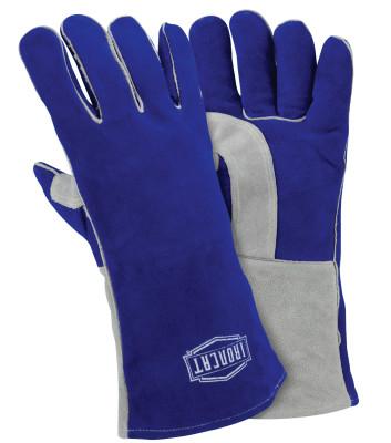 West Chester Insulated Side Split Cowhide Welding Gloves, Double Reinforced Wing, Large, Blue, 9051/L