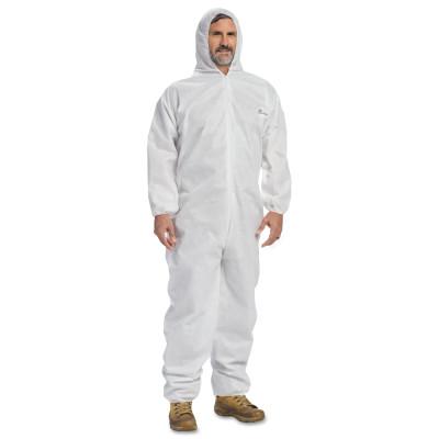 West Chester Coveralls, Attached Hood, White, 3X-Large, C3806/XXXL