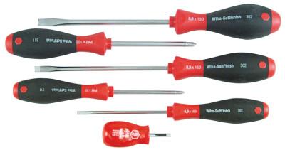 Wiha?? Tools SoftFinish Screwdriver Sets, Phillips; Slotted, 6 Piece, 30294