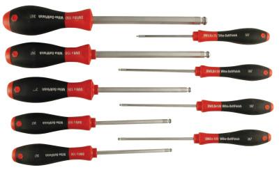 Wiha® Tools MagicRing Hex-Driver Sets, Ball Hex, 9 Piece, 1.5 - 10 mm, 36790