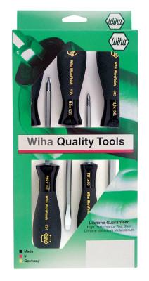 Wiha?? Tools MicroFinish Non Slip Grip Screwdriver Sets, Phillips; Slotted, 5.5 - 8 mm, 53390