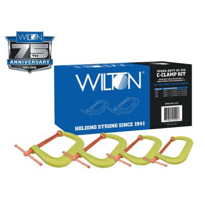 JPW Industries Spark-Duty 400CS Hi-Vis C-Clamp Kit, 2 in - 4 1/2 in Throat Depth, 11114