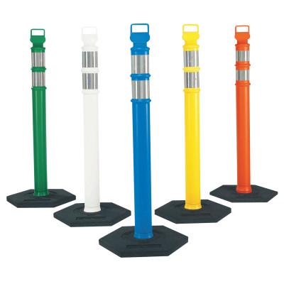 Cortina Easy Grab Delineator Posts, 45 in H, Polyethylene, Orange/Silver, 03-734