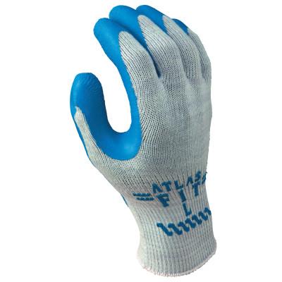 SHOWAÂ® Atlas Fit 300 Rubber-Coated Gloves, Small, Blue/Gray, 300S-07