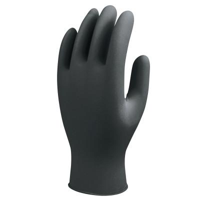 SHOWAÂ® 7700 Series Nitrile Gloves, Nitrile, 4 mil, Large, Black, 7700PFTL