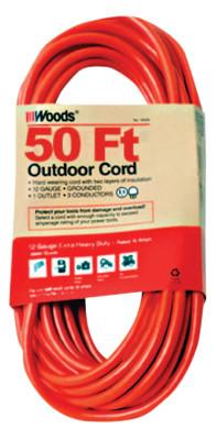 Woods Wire Outdoor Round Vinyl Extension Cord, 50 ft, 529