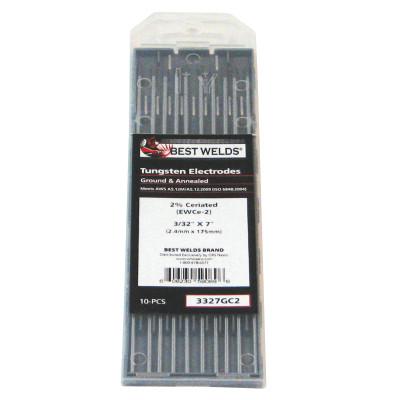 ORS Nasco Tungsten Electrode, 2% Ceria Ground, 7 in, Size 3/32, 3327GC2