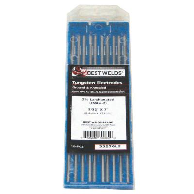 ORS Nasco Tungsten Electrode, 2% Lanthanated, 7 in, Size 3/32, 3327GL2