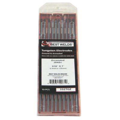 ORS Nasco Tungsten Electrode, Zirconiated, 7 in, Size 3/32, 3327GZ