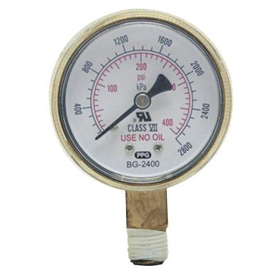 ORS Nasco Pressure Gauge, 2-1/2 in, 60 psi, Brass, 1/4 in NPT, B2560