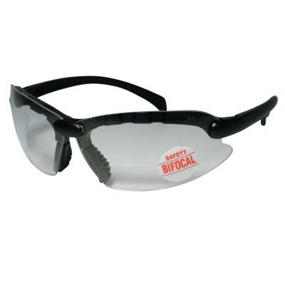 ORS Nasco Contemporary Bifocal Safety Glasses, 1.75 Diopter, Clear Polycarbonate Lens/Tint, Black Frame, CC175