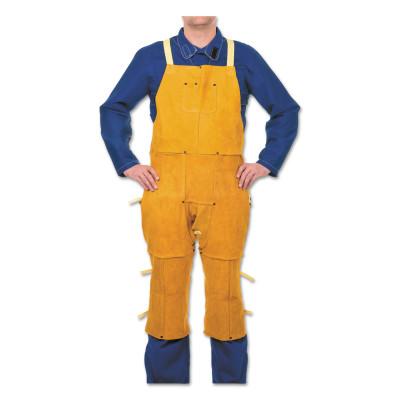 ORS Nasco Leather Split Leg Bib Aprons, 48 in x 24 in, Split Cowhide, Golden Brown, Q-10