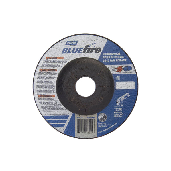 Norton BlueFire Depressed Center Wheels 4-1/2" - 7/8" Arbor (Box of 25) - AMMC