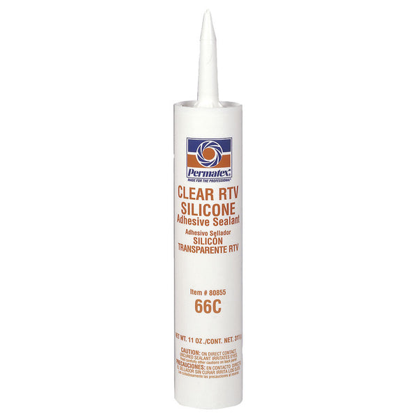 Permatex Clear RTV Silicone Adhesive Sealant (11 Oz Cartridge) - AMMC