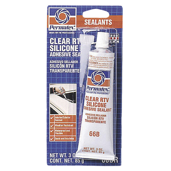 Permatex Clear 3 Oz RTV Silicone Adhesive Sealant (Case of 12) - AMMC