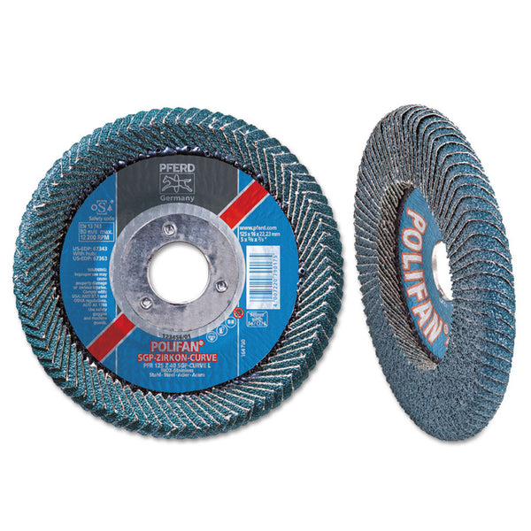 PFERD Polifan SGP Zirkon Curve Flap Discs - AMMC